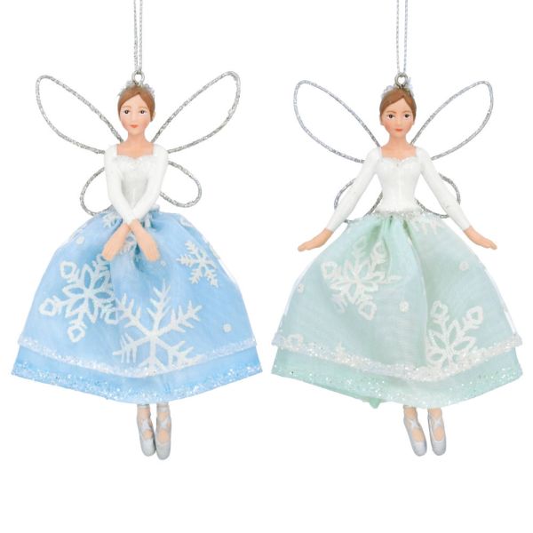 Blue, Green, White Fabric Standing Fairy